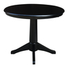 International Concepts Round Pedestal Table, 36 in W X 36 in L X 29.9 in H, Wood, Black K46-36RT-27B